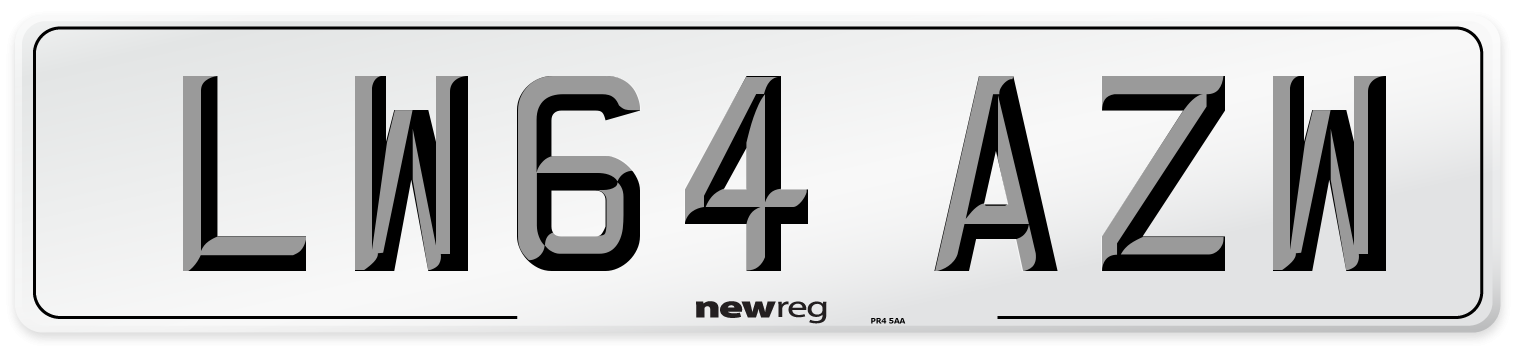 LW64 AZW Number Plate from New Reg